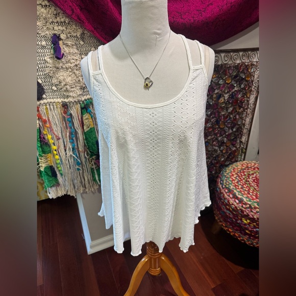 Elegant White Lace Tank Top Large - Picture 4 of 5